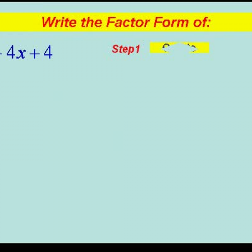 Factoring Polynomials-Part 3