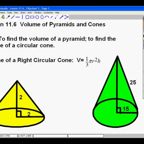 Lesson 11-6 Volume of Cones and Pyramids