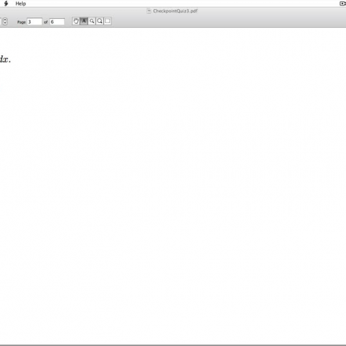 Applied Calculus Checkpoint Quiz 03 Part 2 of