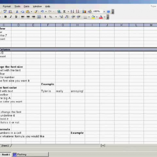 Excel Tutorial Deanna Part 1
