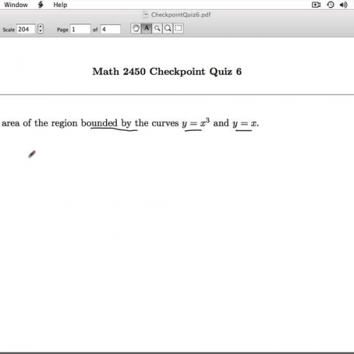 Applied Calculus Checkpoint Quiz 06 Part 1 of