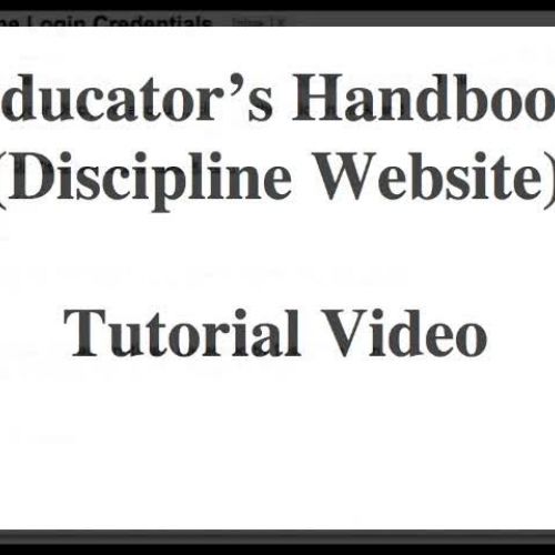Educators Handbook Discipline Website Tutoria