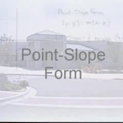 Point Slope Form of the Equation of a Line