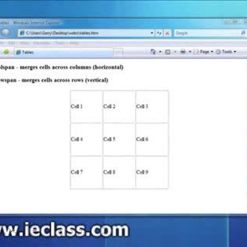 Merging Cells in a Table