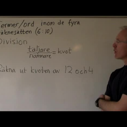 Division - beginners division in Swedish lang