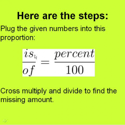 Using the Percent Proportion