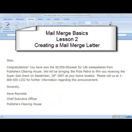 Creating a Mail Merge Letter