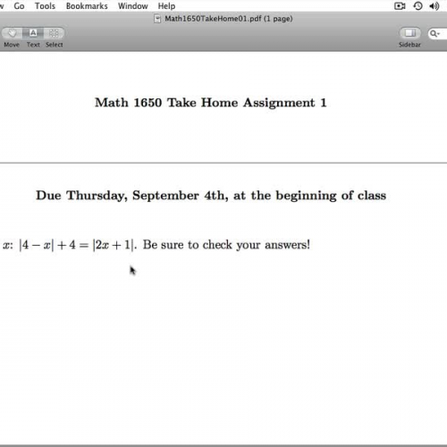 Math 1650 Take Home 01 Key