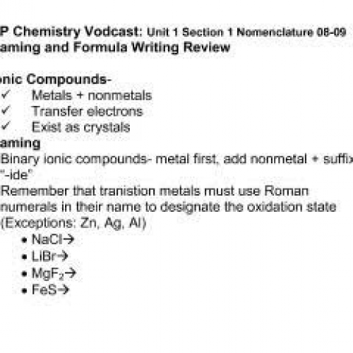 AP Podcast 1.1 Nomenclature