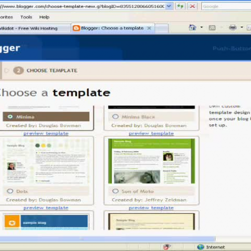 Selecting a Blogger Template