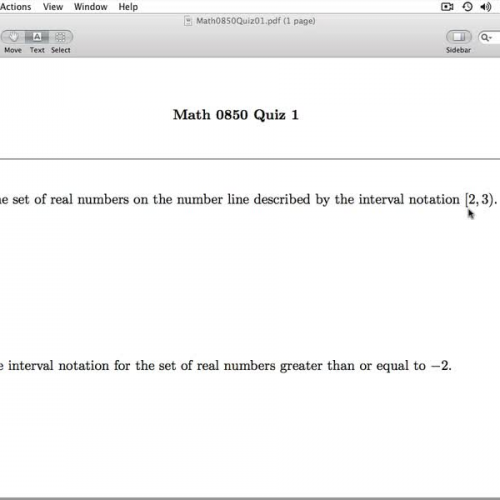 Math 0850 Quiz 01 Key