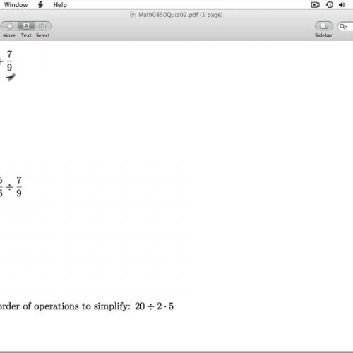 Math 0850 Quiz 02 Key
