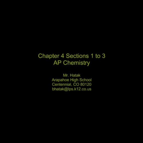 Chapter 4 Sections 1 to 3