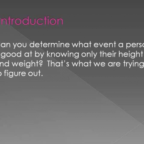 Height Weight and Athletic Ability LW TJ