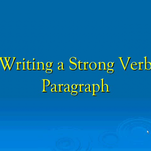Strong Verb Paragraphs