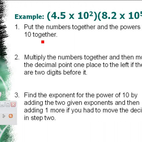 Multiplying Numbers in Scientific Form