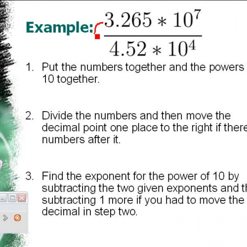 Dividing Numbers in Scientific Notation Form