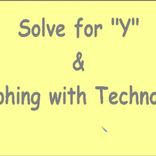 Solve for Y and Graph with Technology KORNCAS