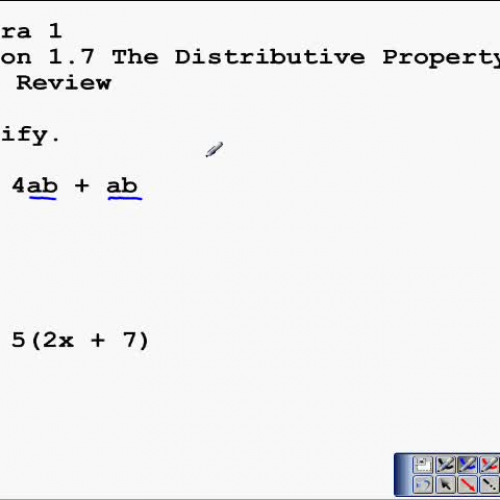 Algebra 1 Section 1.7 Part 2
