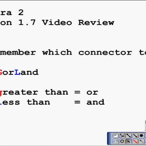 Algebra 2 Section 1.7 Part 2