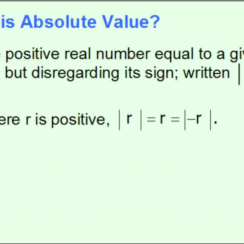 Solving Absolute Value Equations and Inequali