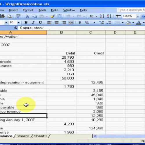 Using Excel to work with a Trial Balance