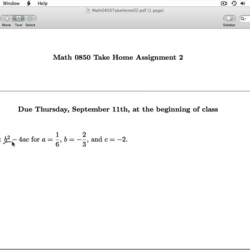 Math 0850 Take Home 02 Key