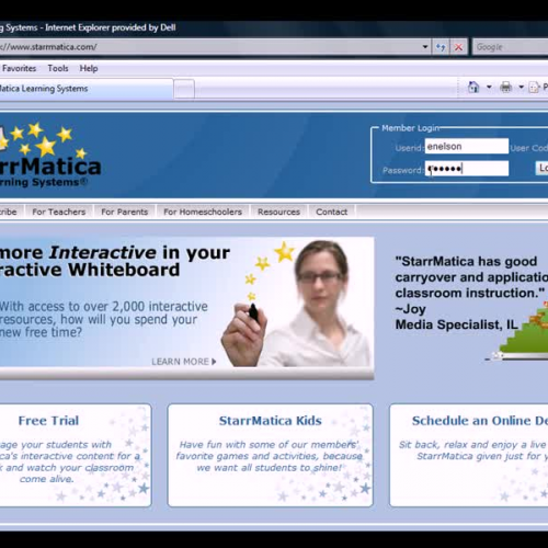 StarrMatica.com- Logging In