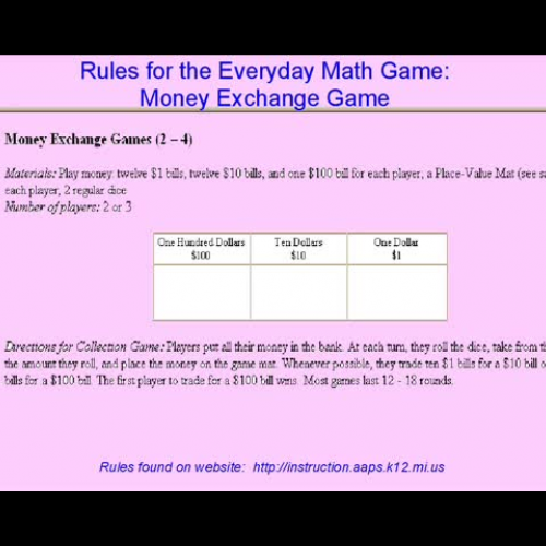 The Money Exchange Game