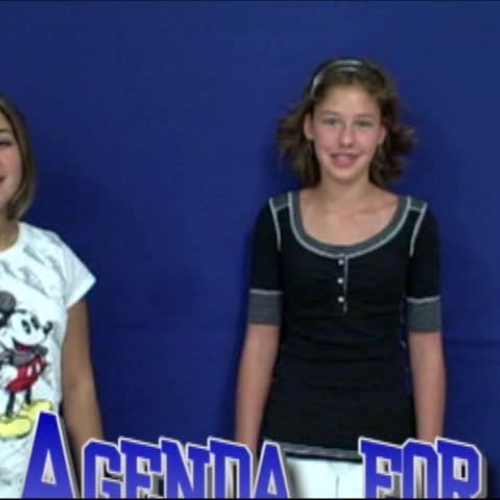 Agenda for Friday September 19