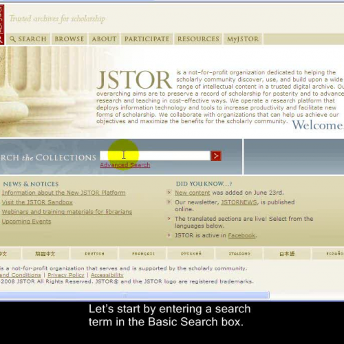 How to Search JSTOR