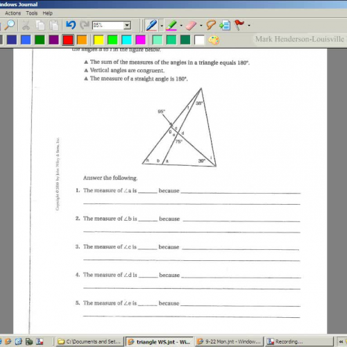 Finding the missing angles of a triangle