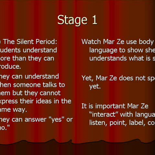 Stages of Language Acquisition ESL