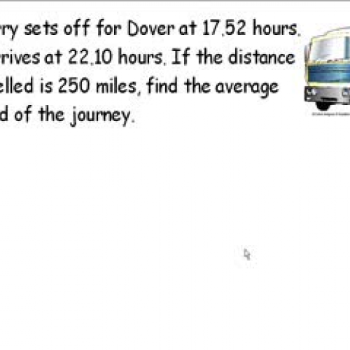 Credit Maths - Speed Time Distance 1