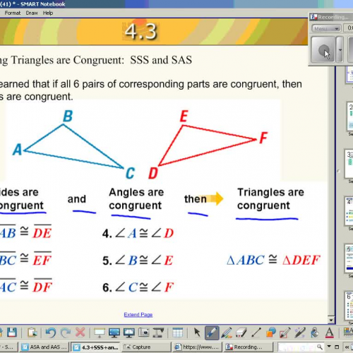 Congruent Triangles by SSS and SAS