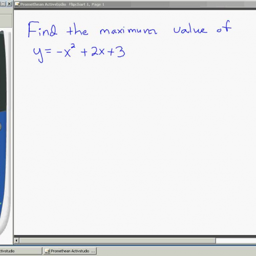 Finding Max of Quadratic Function