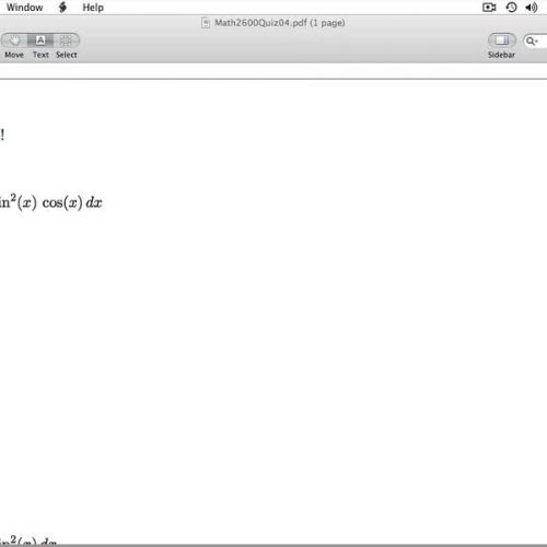 Math 2600 Quiz 04 Key