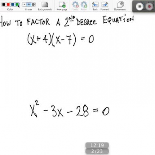 How to Factor 2nd Degree Equations and Quadra