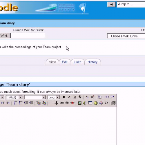 Short Moodle Group Wiki instructions