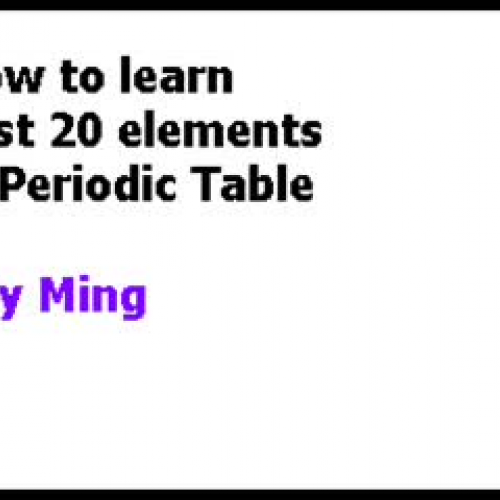 Learn the first twenty elements of the period