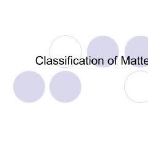 Classification of Matter