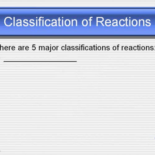 MGM Chemistry 1 Classification of Reactions
