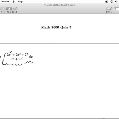 Math 2600 Quiz 05 Key