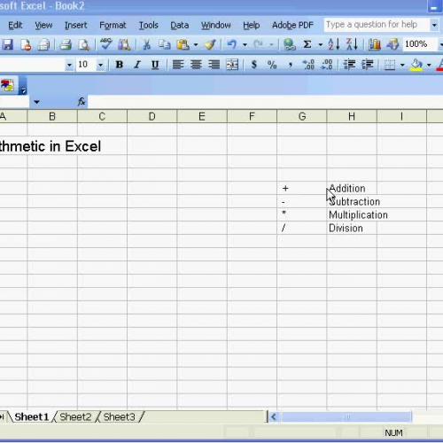 Basic arithmetic in Excel