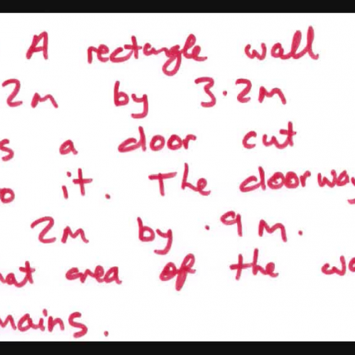 Maths - Area of a wall without a door
