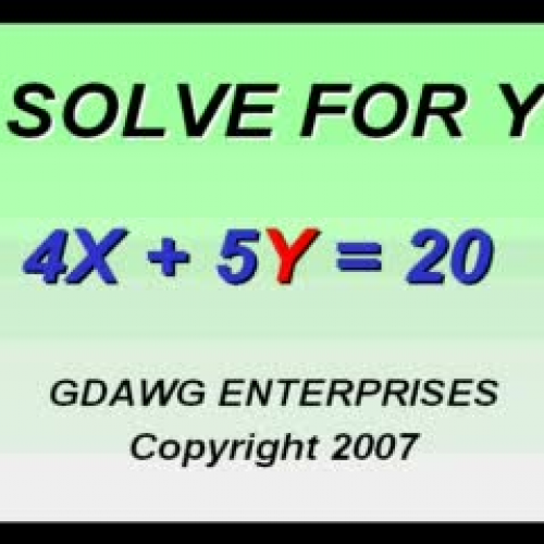 Solve for Y