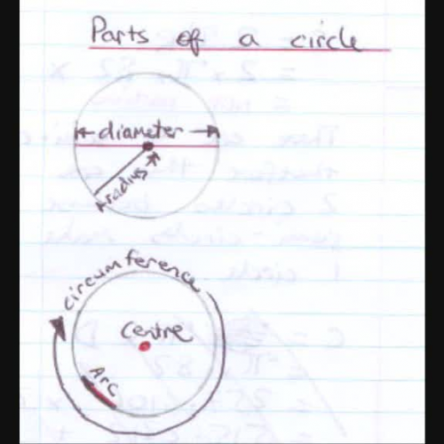 Parts of a circle and the circumference
