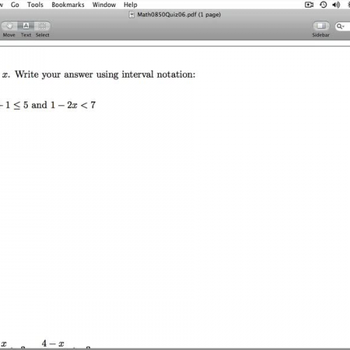 Math 0850 Quiz 06 Key