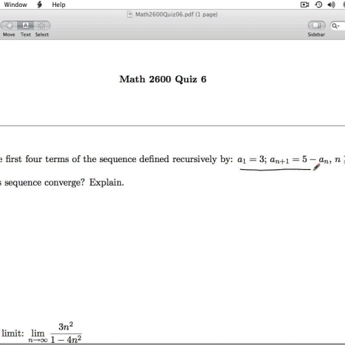 Math 2600 Quiz 06 Key