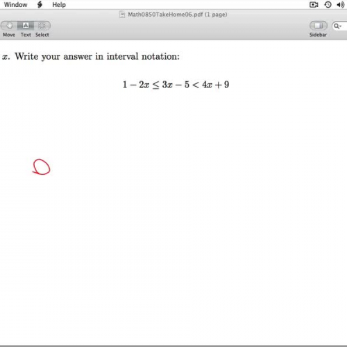 Math 0850 Take Home 06 Key